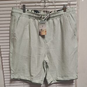 Cabana Fashions Mint Green Men's Flat Front Shorts